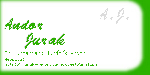 andor jurak business card